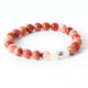 Abundance Mala with Red Lace Agate, Goldstone and Moonstone.